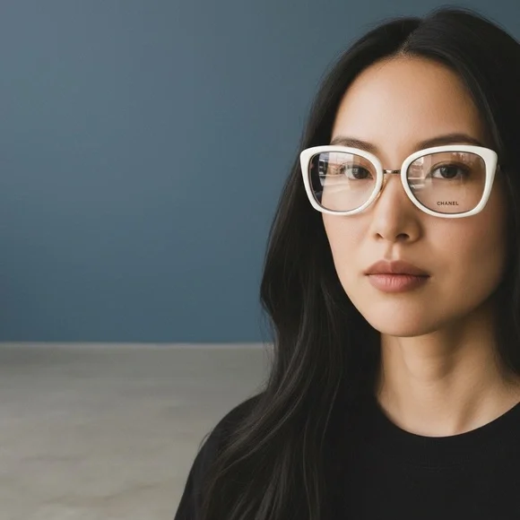 Chanel Women’s Eyeglasses | White & Silver Frame | 50-18-135 | Made in Italy - Picture 6 of 12